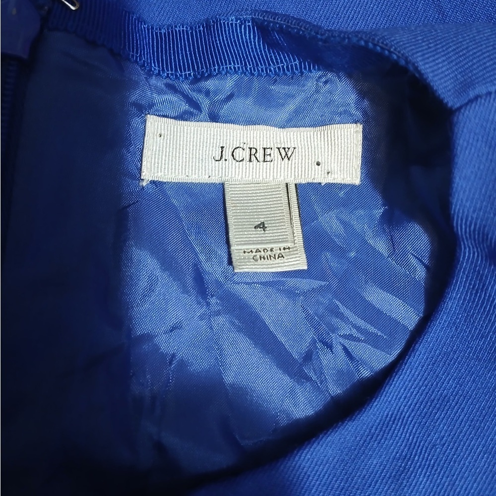 J. Crew Vibrant Blue Mini Dress with planks - Picture 4 of 10